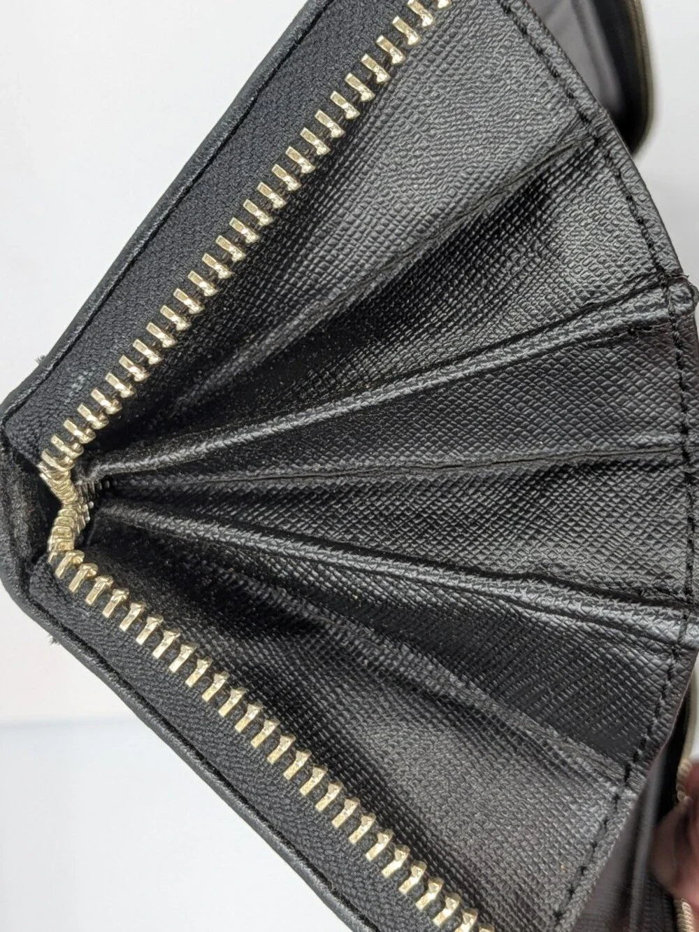 Coach Signature Wallet Black Jacquard C Logo Canvas Leather Zip Around Organizer